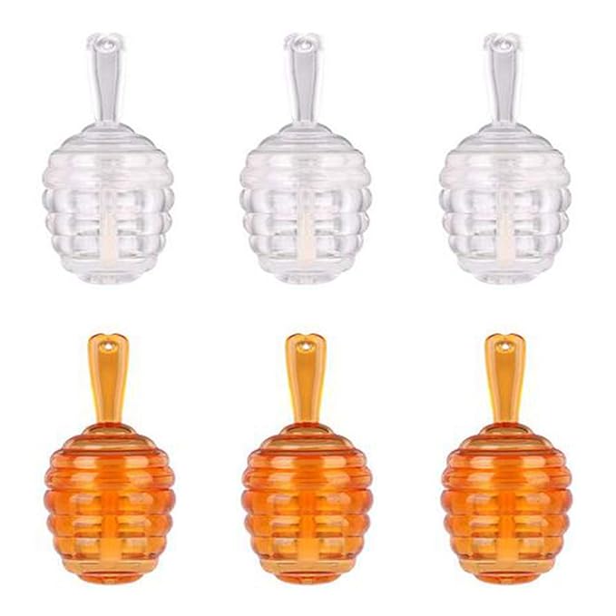 lasenersm 6 Pieces Empty Lip Gloss Tubes Reusable Lip Gloss Containers Honey Pots Shaped Lips Gloss Tube 9 ml Empty Refillable Lips Gloss Bottles DIY Cosmetics Lipstick Containers(Clear, Brown)
