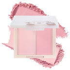 Dual Powder Matte Blush Palette – Soft Pink & Rosy – Matte Finish, Buildable Long Lasting Face Blush Makeup,Lightweight, Vegan, Cruelty-Free, Natural Pink Blush for All Skin Tones 02#