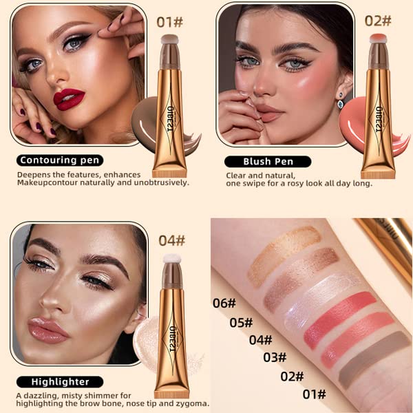 3PCS Liquid Contour Beauty Wand, Liquid Blush Highlighter