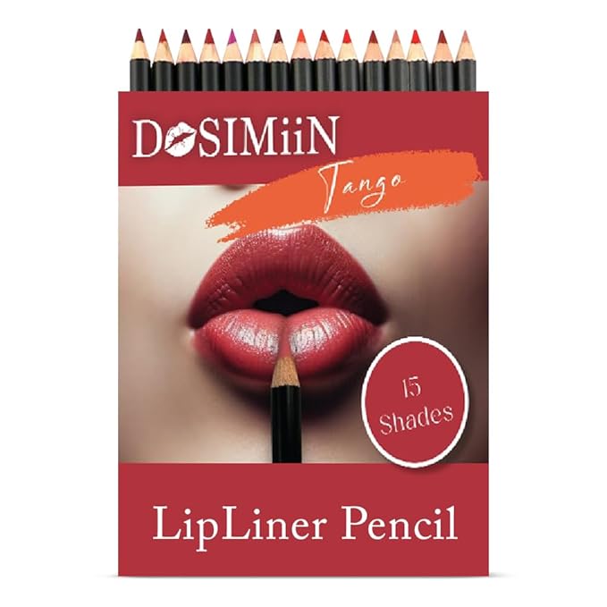 Lip Liner Pencil 15 Shades - Beauty Artist Choice Tango Collection Lipliner Matte Finish, Creamy Texture, Long Lasting Color, High Pigmented Lip Pencils