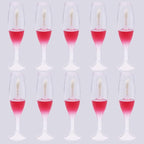FZBNSRKO Lip Gloss Tubes, 10pcs 8ml Empty Refillable Bottles, Wineglass Shaped Containers for Women Girls, Reusable, Portable, Transparent and Red