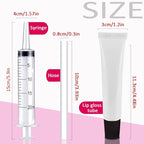 AMORIX 50PCS Lip Gloss Tubes 20ml Black Cap Lip Gloss Containers Empty Lip Balm Tubes Cosmetic Lipgloss Tubes + 2 x 20ml Syringes Tag Labels for DIY Lip Gloss Base Glitter