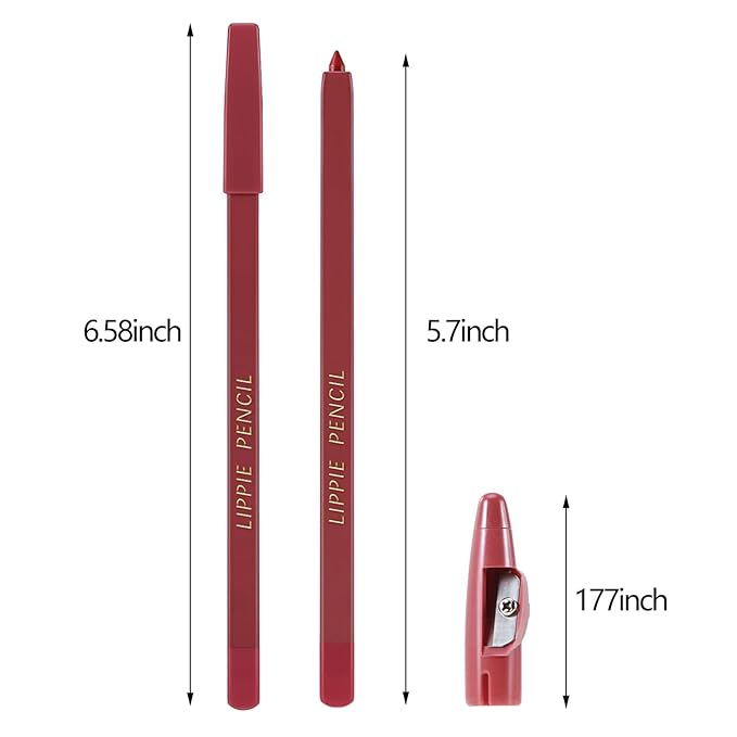 Matte Lip Liner Pencil,Highly Pigmented Retractable Lip Crayon,All Pencil,Highly