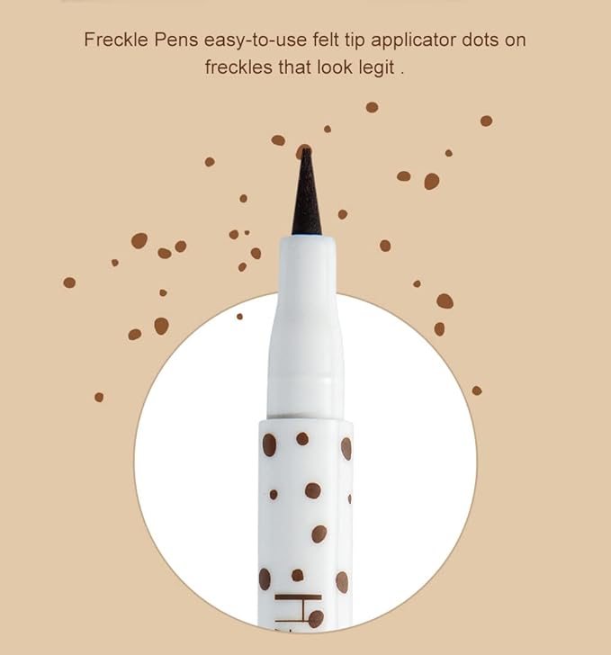 AKARY 4 Colors Freckle Pen Professional Lifelike Face Concealer Point Out Natural Waterproof Longlasting Soft Artificial Freckles Fine Makeup Freckle Pen Life Face Decoration (01+02+03+04)