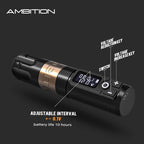 Ambition Soldier Rotary Battery Pen with Extra Battery Tattoo Cartridge Machine 2400mAh Wireless Power Japan Coreless Motor Digital LED Display Tattoo Equipment Supply for Professional Tattoo Artists