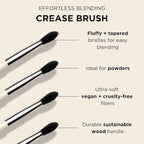 HALEYS Crease Eyeshadow Brush, Medium Fluffy Tapered Brush, Soft, Easy Blending Makeup Tool, Seamless, Multi-tasking Makeup Brush for Cream and Powder, High-end Synthetic Bristles, Vegan + CF