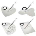 4 Pack Makeup Mixing Palette with Spatula, Stainless