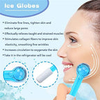 ICE GLOBES SMALL BALLS for Eyes, 2 PCS Blue Facial Globes for Massage Tool, Facial Roller Cold Skin Massagers, Tighten Skin, Reduce Puffiness and Dark Circles, Enhance Circulation