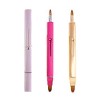 Lip Applicator Brush - 3 Pack Exquisite Professional Dustproof Retractable Lip Brush - Makeup Lipstick Lip Gloss Applicators (Pink Red Gold)