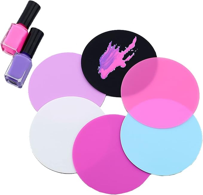 8 Sheets Silicone Round Shape Nail Art Painting