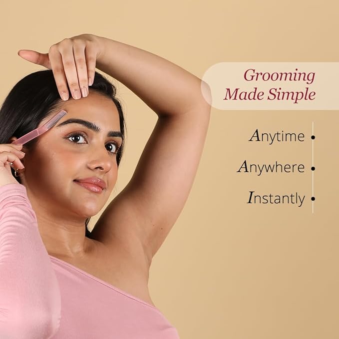 Facial Razor for Women | Painless & Precision Face Hair Removal | for Peach Fuzz, Eyebrow, Chin & Upper Lip | Gentle Exfoliation & Smoother Skin | (3 Count)