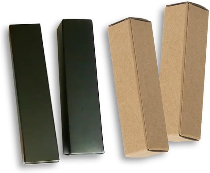 50 Pcs Lip Balm Containers Packaging Boxes, 2.67x0.7x0.7 Inch Wrapping Box for 0.15Oz Lipbalm Round Tubes, 5.5ml DIY Lipsticks Kraft Paper Package Boxes