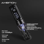 Ambition Soldier Rotary Battery Pen with Extra Battery Tattoo Cartridge Machine 2400mAh Wireless Power Japan Coreless Motor Digital LED Display Tattoo Equipment Supply for Professional Tattoo Artists