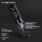 Ambition Soldier Rotary Battery Pen with Extra Battery Tattoo Cartridge Machine 2400mAh Wireless Power Japan Coreless Motor Digital LED Display Tattoo Equipment Supply for Professional Tattoo Artists