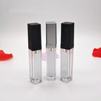 5 Pcs 7.5ml LED Light Lip Glaze Tubes with Mirrors Refillable Lip Gloss Bottles DIY Lip Balm Lipstick Tube Makeup Cosmetic Container for Woman Girl(Black)