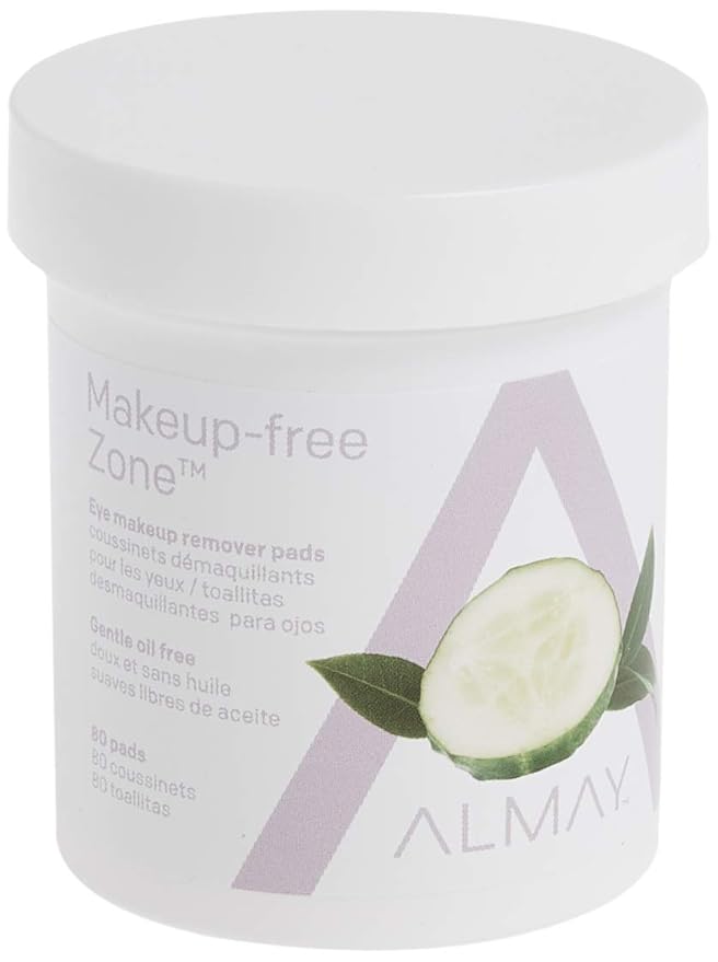 Almay Oil Free Gentle Eye Makeup Remover Pads , Oil Free Micellar, Hypoallergenic, Cruelty Free, Fragrance Free, Ophthalmologist Tested, 80 Pads ( Packaging May Vary )