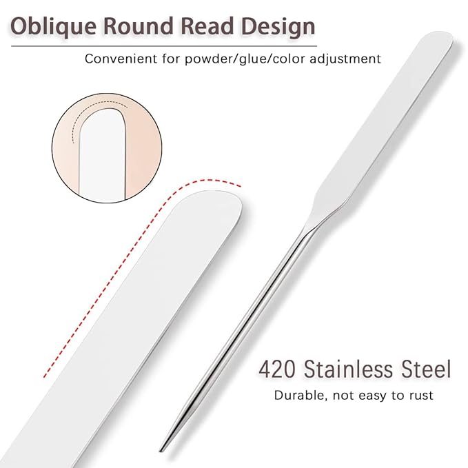 Korean Picasso Makeup Spatula Palette Set for Liquid Foundation, Stainless Steel Mixing Scraper Artist Nail Art Stirring Makeup Tool