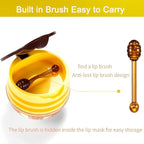 4PCS Nourishing Lip Balm Honey Pot, Honey Pot Lip Mask Propolis Moisturizing Bee Lip Balm with Brush, Hydrating & Prevention Dry and Cracked Lip Sleeping Mask Reduces Lip Lines Lip Care Product