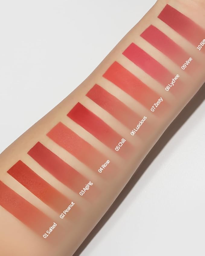 HOLIKA HOLIKA Butter Blur Lip Tint (01 SALTED) - Korean Matte Lip Tint, Lightweight High-Pigmented Lips, Velvety Silky Smooth K-Beauty Lip Makeup, Long Wearing Formula