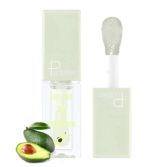 Plumping Lip Oil Set, Hydrating Lip Gloss Tinted Lip Balm Lip Care, Fruit Extract Lip Gloss Tinted for Dry Lip Moisturizing and Hydrating, Long Lasting Nourishing Non-sticky Cup (avocado)