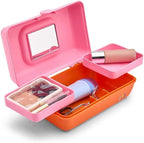 Caboodles Pretty in Petite Makeup Box, Hard Plastic Organizer Box, 2 Swivel Trays, Fashion Mirror, Secure Latch for Safe Travel