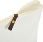 Juvale 6 Pack Canvas Makeup Bags with Zipper - 11.75 x 5.5 In White Cotton Canvas Makeup Bag Set for Toiletries and DIY Crafts