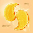 Golden 24K Radiant Under Eye Gel Mask (30 Pairs) Rejuvenating, Hydrating, Moisturizing Therapy for Under Eye Wrinkles, Dark Circles, Puffy Eyes, Refreshing, Revitalizing, Travel