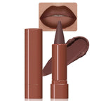 BINGBRUSH 2-in-1 Gradient Lip Liner & Lipstick Combo,Matte Longwear Waterproof Lip Pencil with Cone Tip,Smudge Proof Crayon for Flawless Ombre Contour,Women's Long Lasting Makeup Set (05#Dark Brown)