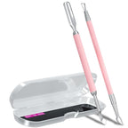 2PCS Metal Pink Cuticle Pusher