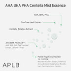 APLB AHA BHA PHA Centella Mist Essence | AHA BHA PHA CEN™ 23.8% 3.55 FL.OZ/Korean Skincare, Exfoliant, Replenishing Moisture, Revitalize for Gentle and Improve Skin Texture
