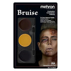 Mehron Makeup Tri-Color Character Makeup Palette | Halloween, Special Effects and Theater Cream Makeup FX Palette | Face Paint Makeup .7 oz (20 g) (BRUISE)