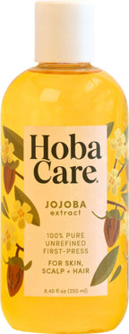 HobaCare Jojoba Oil for Hair, Skin, Face, Body, Scalp, Nails, Beard Care, Massage – 100% Pure Unrefined Natural Carrier Oil – Moisturizing, Vegan, Cruelty-Free, Hexane Free (8.45 oz)