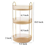 360 Rotating Makeup Organizer - High-Capacity Skincare & Cosmetics Organizer for Vanity, Bathroom or Dresser (3 Tiers, Amber)