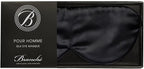 Branche Beauty Silk Eye Mask Pour Homme - Stylish 100% 6A Silk 22 Momme Sleep Mask, Eye Cover, Shade Blindfold Sleeping Mask for Luxury Sleep for Men Gifts for Him (Black)