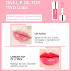 Plumping Lip Oil, Long Lasting Hydrating Lip Gloss Tinted Lip Balm Non-sticky Revitalizing, Tinting Lip Care Oil for Dry Lip (RASPBERRY)