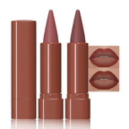 BINGBRUSH 2-in-1 Gradient Lip Liner & Lipstick Combo,2Pcs Matte Longwear Waterproof Lip Pencil with Cone Tip,Smudge Proof Crayon for Flawless Ombre Contour,Women's Long Lasting Makeup Set(02#&03)