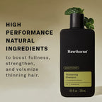 Hawthorne Men's Thickening Shampoo for Thinning Hair. Fight Hair Loss with Rice Protein & Vitamin E. Strengthens Hair Follicles to Reduce Breakage. Mint and Eucalyptus Scent. 8 fl. oz. 2-Pack.