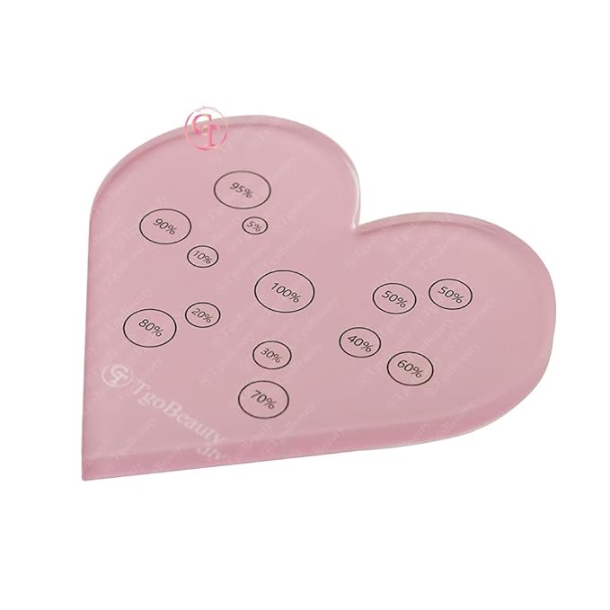 TgoBeauty Acrylic Mix Heart Palette Permanent Makeup Ink Color Ratio Tool Heart Pink Cosmetic Makeup Palette for Eyebrow Lip Nail Art Makeup (Pink)