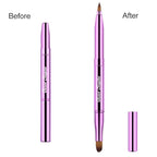 Cosmetic Brushes Lip Eye Double Sided Makeup Brush with Cap for Travel Retractable Lip Brush Eyebrow Brush Concealer Brush For Lipstick Portable Purple