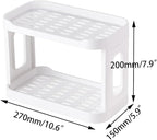 2PCS Kitchen Spice Rack or Bathroom Countertop Organizer, 2-Tier Desk Organizers，Mail Holder for Office Desk Organization, Gift for Teachers, Classmates, and Friends,White