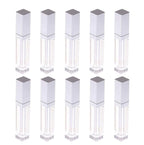 10 Pcs 7.5ml Plastic Square Clear Lip Gloss Tubes Vials with Mirror LED Light Lip Glaze Tube Bottles Refillable Makeup Lipstick Tube DIY Cosmetic Container Travel for Woman Girl(Silver)