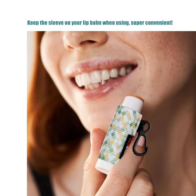 3pcs Lip Balm Holder Sleeves Keychain (Geometric