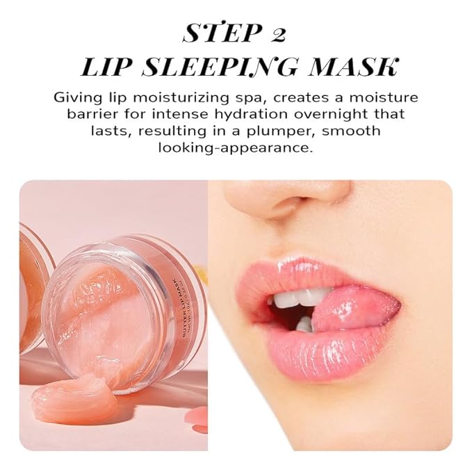 ANAIRUI Lip Mask Set, Lip Exfoliator Scrub & Moisturizer,Grapefruit Lip Care Kits With Lip Sleeping Mask & Sugar Lip Scrub, Lip Overnight Plumper Set for Dry, Chapped Lips