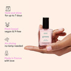 Manucurist System Green Pink (Hortencia) - Professional Manicure Set, Vegan & Plant-Based : 1 Nail Prep, 1 Base Coat, 1 Pink Nail Polish, 1 Top Coat, Drying Drops - No Lamp - Beauty Gift For Woman