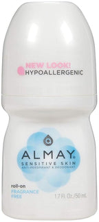 Almay Anti-Perspirant & Deodorant, Sensitive Skin, Roll-On, Fragrance Free 1.7 oz (Pack of 12)