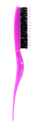 Cricket Amped Up Gentle Teasing Brush - Adds Volume and Shine, Heat Resistant, Ideal for Slick Back Hair, Updos, and Detangling All Types, Ergonomic Handle and Sectioning Tip, Pompadour Pink