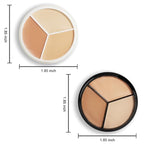 Pro 2pcs Tri-color Face Concealer Contour Palette.Demi Beige