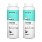 Acure Dry Shampoo - Brunette to Dark Hair - Powder Hair Care for Brunette - Refresh Treated Color Tinted Hair & Extend Cleansing with Cocoa & Rosemary Formula - 100% Vegan - 1.7 Oz (2 Pack)