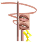evpct 1Pcs Nude Brown Beige Matte Long Lasting Lip Liner Pencils Makeup for Shaping & Sculpting Lips, No Transfer Long Wear Waterproof Pigmented Lip Liner lipliners Crayon Lipstick Pencil Sharpener 3