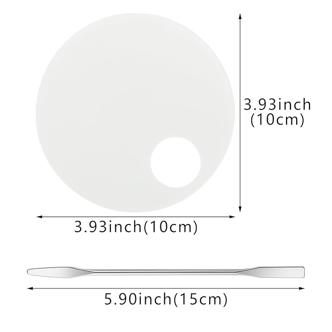 3 Pack Nail Art Palette with 3 Pcs Spatula Makeup Tray Foundation Mixing Palette Professional Cosmetic Stiring Tools for Women and Girls Liquid Foundation Lipstick Concealer